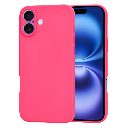 Husa Premium pentru iPhone 16 - SoftFlex, Microfibra in interior, Hot Pink