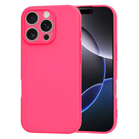 Husa Premium pentru iPhone 16 Pro Max - SoftFlex, Microfibra in interior, Hot Pink