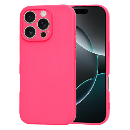 Husa Premium pentru iPhone 16 Pro - SoftFlex, Microfibra in interior, Hot Pink