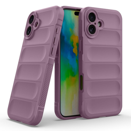 Husa Antisoc pentru iPhone 16 Plus, Margini Striate, Magic Shield, Purple