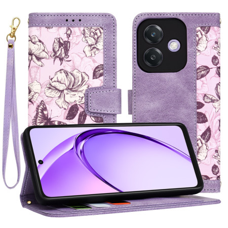 Husa pentru Oppo A40 4G / A60 5G - FlipCraft - Design Floral - Mysterious Purple