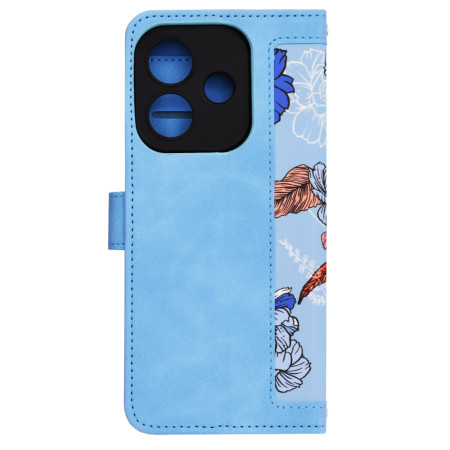 Husa pentru Oppo A40 4G / A60 5G - FlipCraft - Design Floral - Vibrant Blue