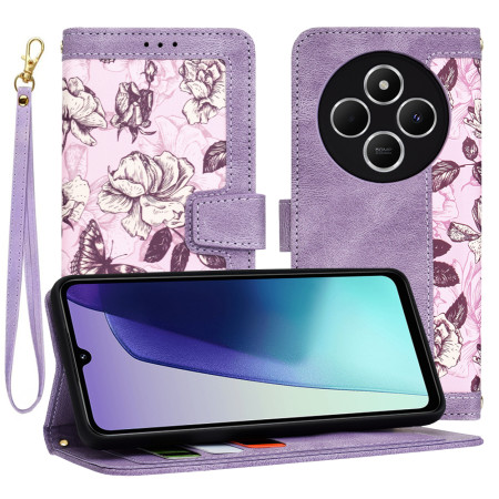 Husa pentru Xiaomi Redmi 14C - FlipCraft - Design Floral - Mysterious Purple