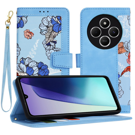 Husa pentru Xiaomi Redmi 14C - FlipCraft - Design Floral -  Vibrant Blue