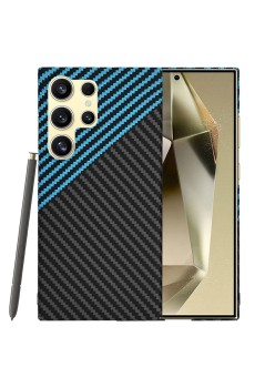 Husa pentru Samsung Galaxy S25 Ultra - CarbonFiber Slim - Blue Pulse