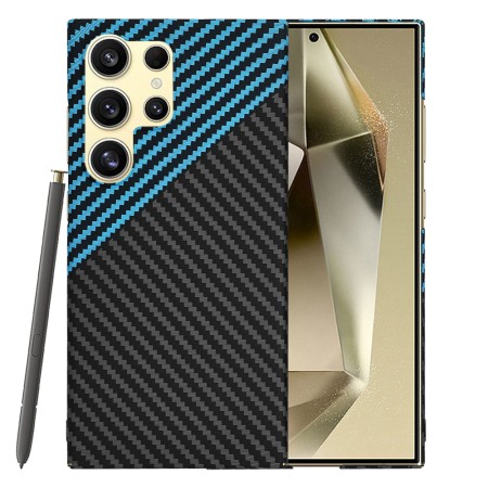 Husa pentru Samsung Galaxy S25 Ultra - CarbonFiber Slim - Blue Pulse