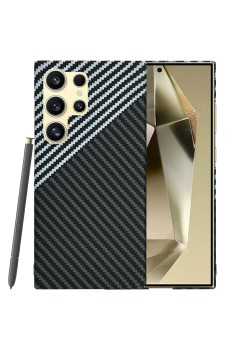 Husa pentru Samsung Galaxy S25 Ultra - CarbonFiber Slim - Stealth Gray