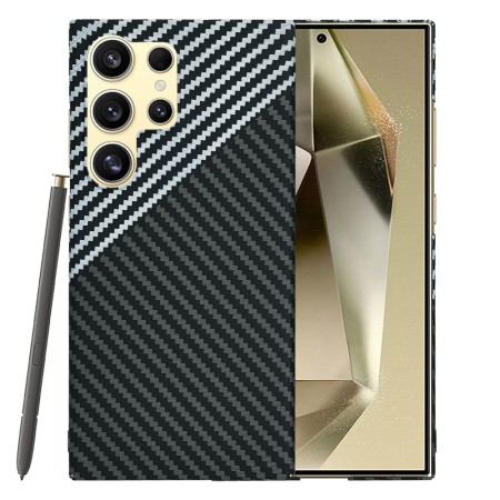 Husa pentru Samsung Galaxy S25 Ultra - CarbonFiber Slim - Stealth Gray