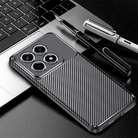 Husa pentru Xiaomi 14T, CarbonFiber, Premium, Black