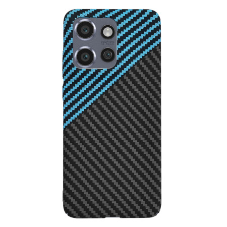 Husa pentru Motorola Edge 50 Neo - CarbonFiber Slim - Blue Pulse