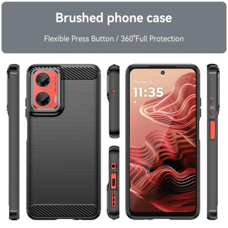 Husa Carbon pentru Motorola Moto G55, Tech Protects Anti-Soc, Black