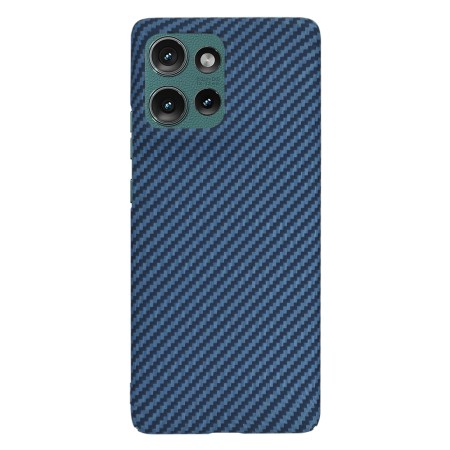 Husa pentru Motorola Edge 50 - CarbonFiber Slim - Cyan