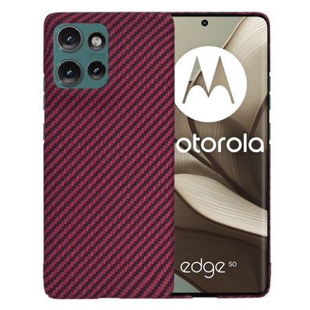 Husa pentru Motorola Edge 50 - CarbonFiber Slim - Red