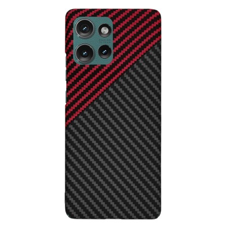 Husa pentru Motorola Edge 50 - CarbonFiber Slim - Red Vortex