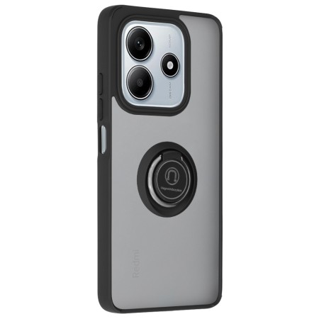 Husa pentru Xiaomi Redmi Note 14 - Magnet Auto și Inel Rotativ, Premium, Negru