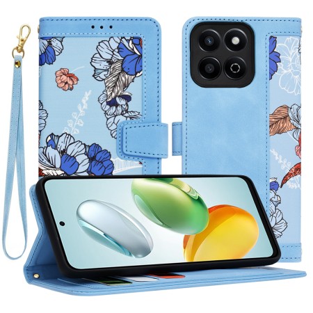 Husa pentru Honor 200 Smart / X7c - FlipCraft - Design Floral - Vibrant Blue