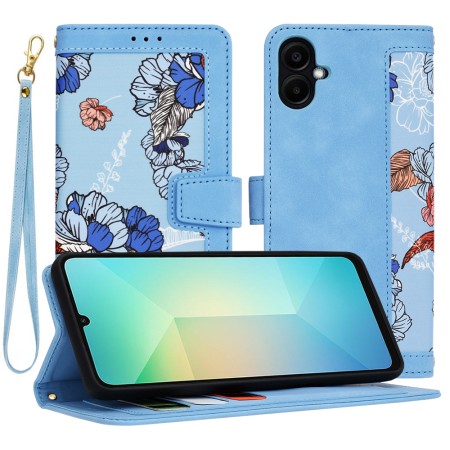 Husa pentru Samsung Galaxy A06 - FlipCraft - Design Floral - Vibrant Blue