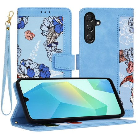 Husa pentru Samsung Galaxy A16 - FlipCraft - Design Floral - Vibrant Blue