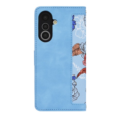 Husa pentru Samsung Galaxy A36 - FlipCraft - Design Floral -  Vibrant Blue