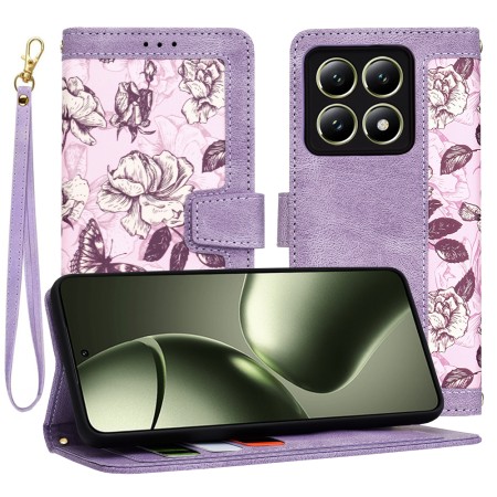 Husa pentru Xiaomi 14T - FlipCraft - Design Floral - Mysterious Purple