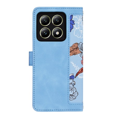 Husa pentru Xiaomi 14T - FlipCraft - Design Floral - Vibrant Blue