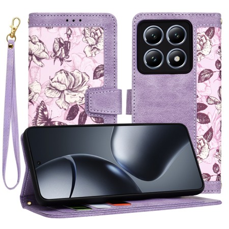 Husa pentru Xiaomi 14T Pro - FlipCraft - Design Floral - Mysterious Purple