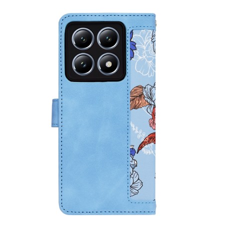 Husa pentru Xiaomi 14T Pro - FlipCraft - Design Floral - Vibrant Blue