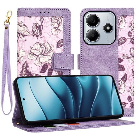 Husa pentru Xiaomi Redmi Note 14 - FlipCraft - Design Floral - Mysterious Purple