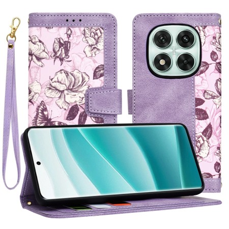 Husa pentru Xiaomi Redmi Note 14 Pro - FlipCraft - Design Floral - Mysterious Purple