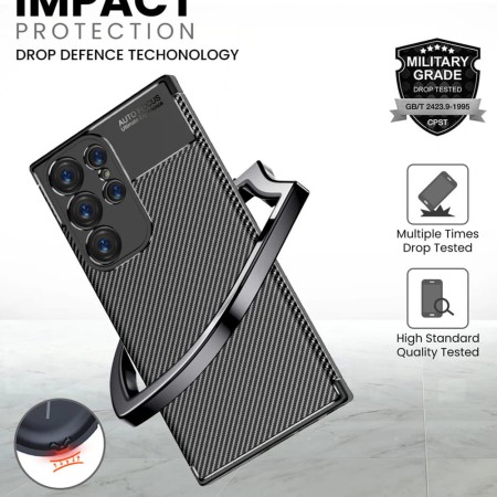 Husa pentru Samsung Galaxy S25 Ultra - CarbonFiber - Premium - Black