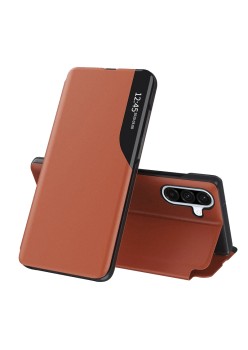 Husa Tip Carte pentru Samsung Galaxy A36 5G - Stand View - Piele Eco, Orange