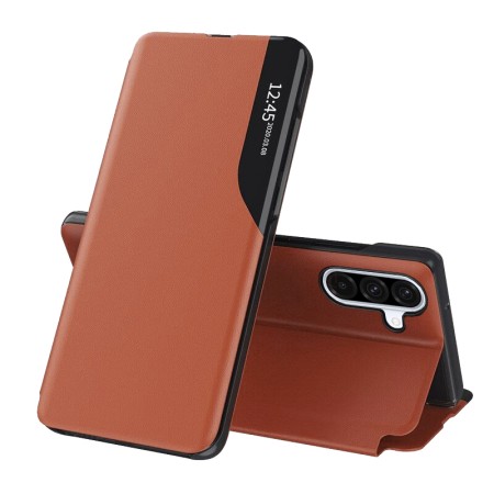 Husa Tip Carte pentru Samsung Galaxy A36 5G - Stand View - Piele Eco, Orange