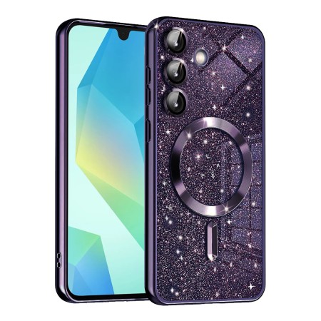 Husa pentru Samsung Galaxy A16, Glitter MagSafe, Atasare Magnetica, Deep Purple