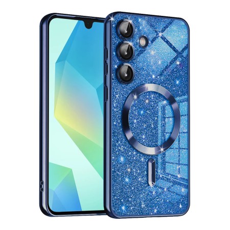 Husa pentru Samsung Galaxy A16, Glitter MagSafe, Atasare Magnetica, Deep Blue