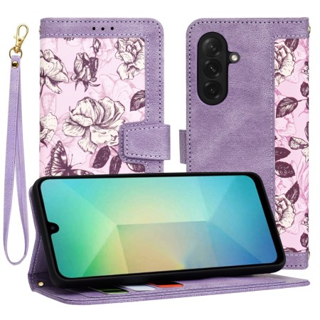 Husa pentru Samsung Galaxy A26 - FlipCraft - Design Floral -  Mysterious Purple