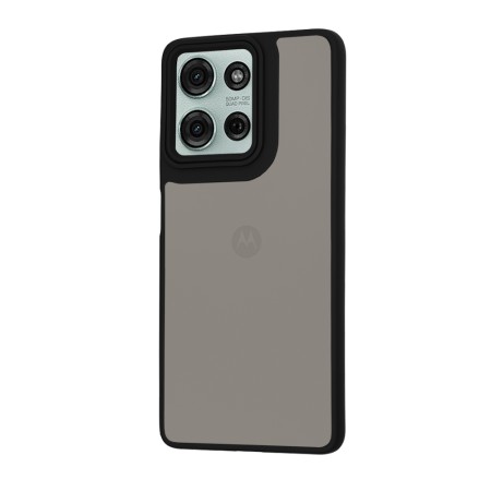 Husa pentru Motorola Moto G75 - HaloFrost - protectie la camere si finisaj mat - Smoke Black