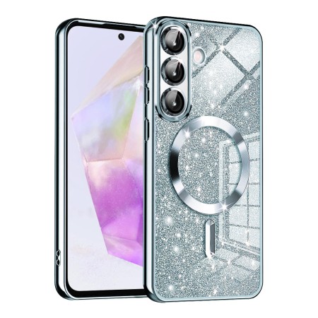 Husa pentru Samsung Galaxy A36, Glitter MagSafe, Atasare Magnetica, Light Blue