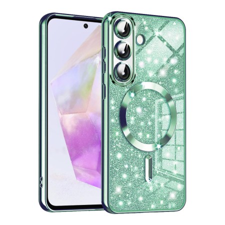 Husa pentru Samsung Galaxy A36, Glitter MagSafe, Atasare Magnetica, Light Green