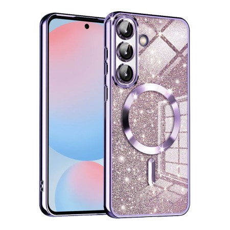 Husa pentru Samsung Galaxy A56, Glitter MagSafe, Atasare Magnetica, Light Purple