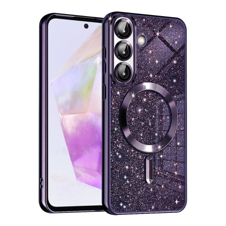 Husa pentru Samsung Galaxy A36, Glitter MagSafe, Atasare Magnetica, Deep Purple