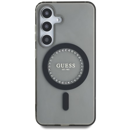 Husa pentru Samsung Galaxy S25 - Guess IML Rhinestones MagSafe - Black