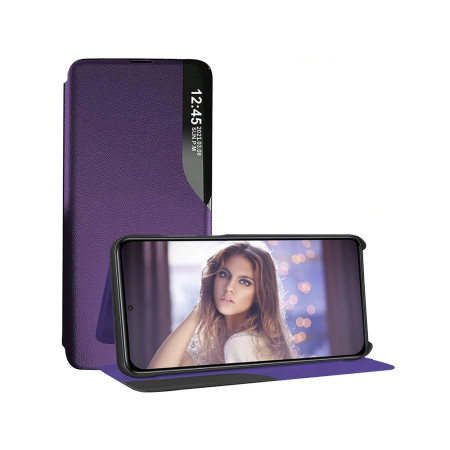 Husa Tip Carte compatibila Honor X7b, Stand View, Purple