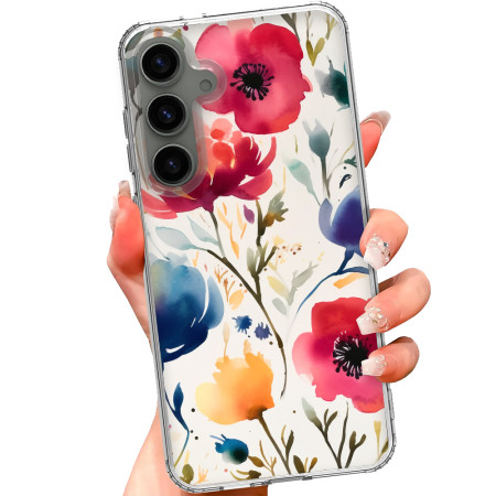 Husa personalizata compatibila Samsung Galaxy S23, MagSafe Atasare Magnetica, Antisoc, Model Floral 3