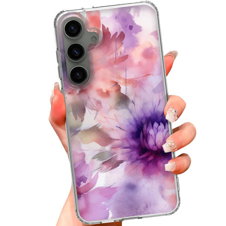 Husa personalizata compatibila Samsung Galaxy S24, MagSafe Atasare Magnetica, Antisoc, Model Floral 22