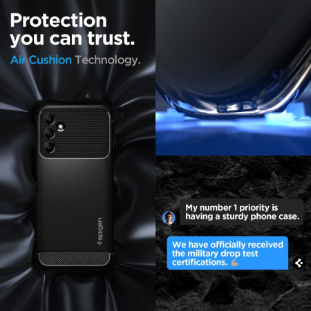 Husa Spigen Rugged Armor pentru Samsung Galaxy A14, Negru