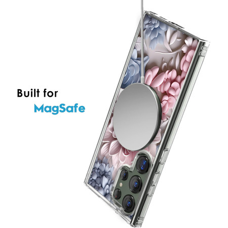 Husa personalizata pentru Samsung Galaxy S23 Ultra, MagSafe Atasare Magnetica, 3D Flower Medley 10