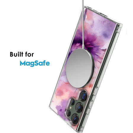 Husa personalizata compatibila Samsung Galaxy S24 Ultra, MagSafe Atasare Magnetica, Antisoc, Model Floral 22