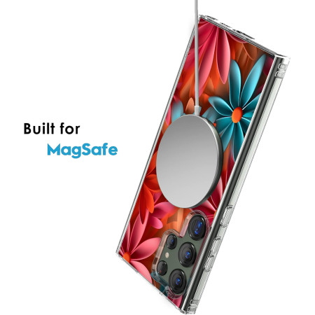 Husa personalizata pentru Samsung Galaxy S23 Ultra, MagSafe Atasare Magnetica, 3D Flower Medley 1