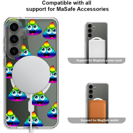 Husa personalizata pentru Samsung Galaxy S24, MagSafe Atasare Magnetica, Rainbow Poop