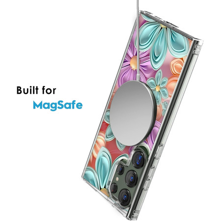 Husa personalizata pentru Samsung Galaxy S23 Ultra, MagSafe Atasare Magnetica, 3D Flower Medley 2